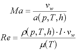 Mach number/Reynolds number formula